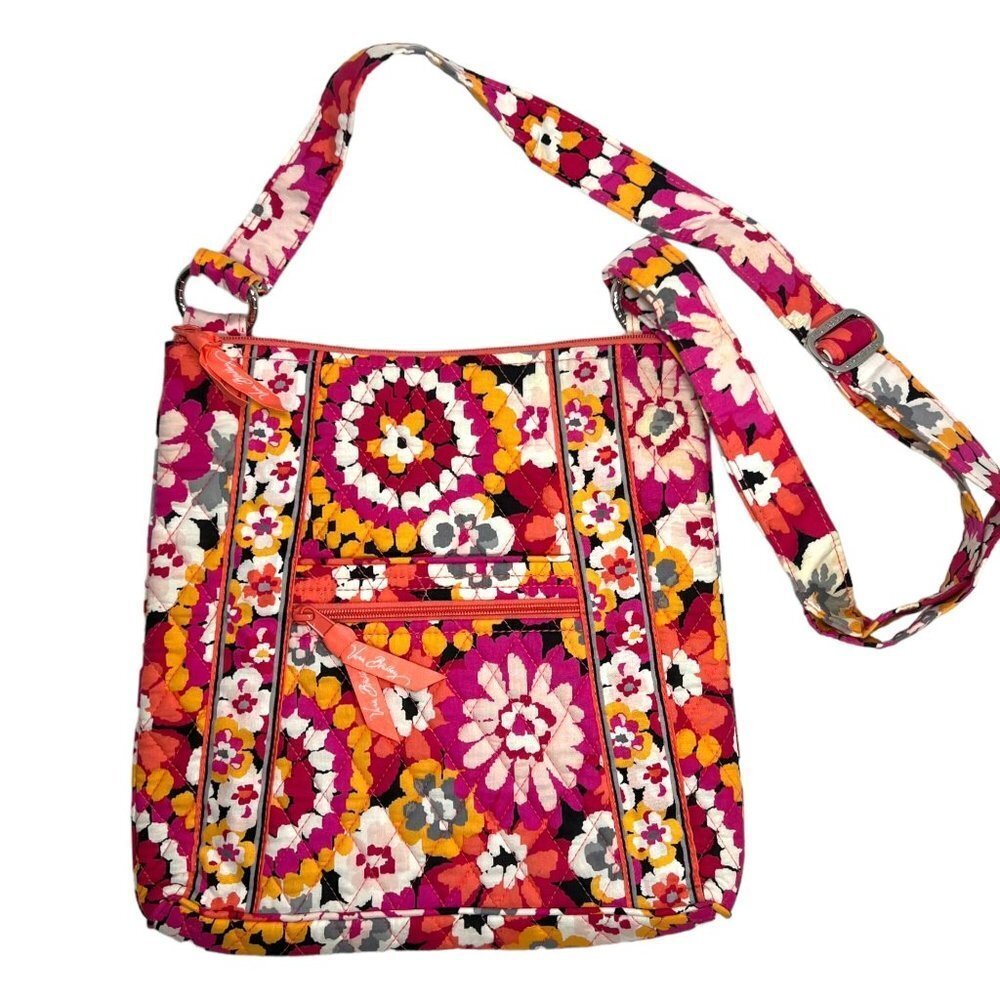 VERA BRADLEY Pixie Blooms Hipster Crossbody Shoulder Bag Pink Floral Quilted - Picture 2 of 10